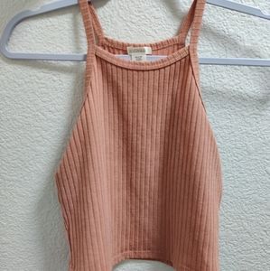 Coral Peach Crop Tank Top